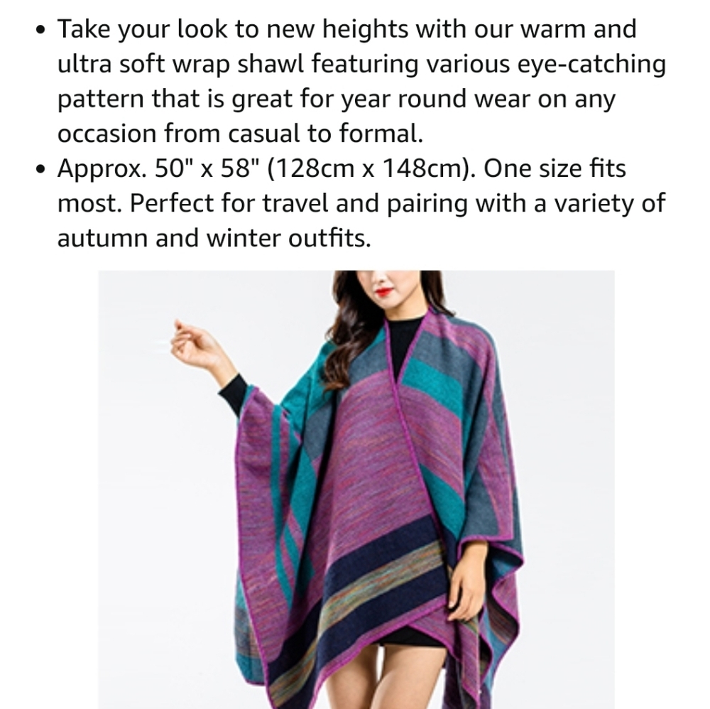 Kollie More Wrap Shawl Ombre Turquoise - Picture 13 of 14